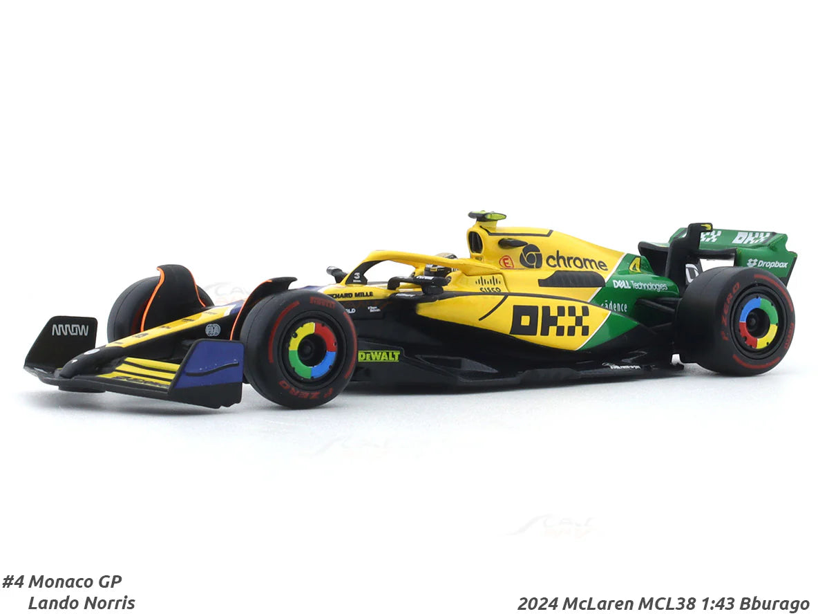Norris McLaren MCL38 Senna Tribute 1:43 Bburago F1 diecast scale model car